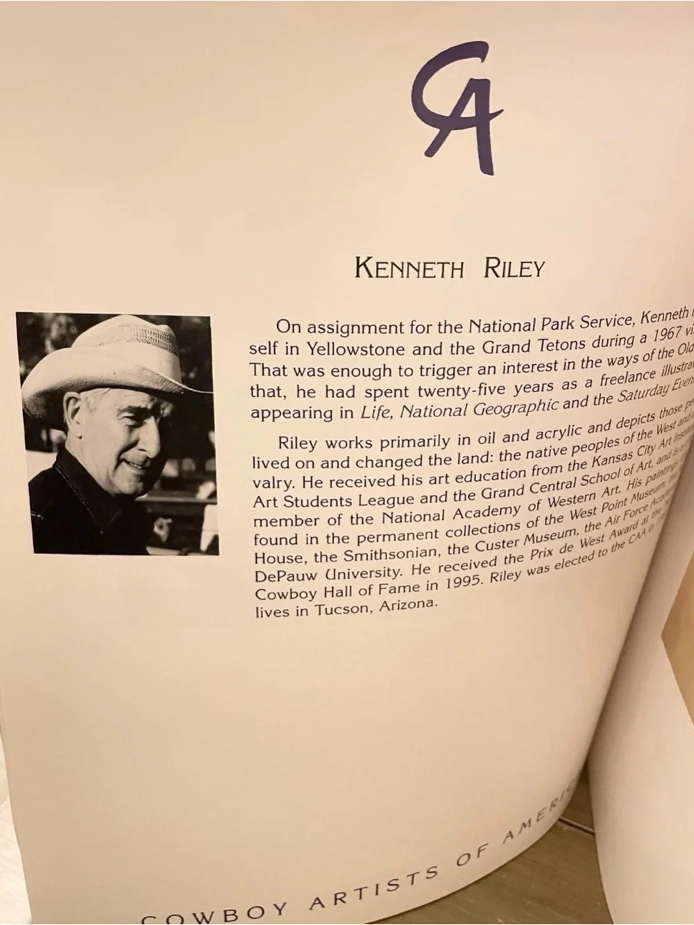 Cowboy Artists of America Thirty-First Annual Exhibition 1996 Phoenix Art Museum